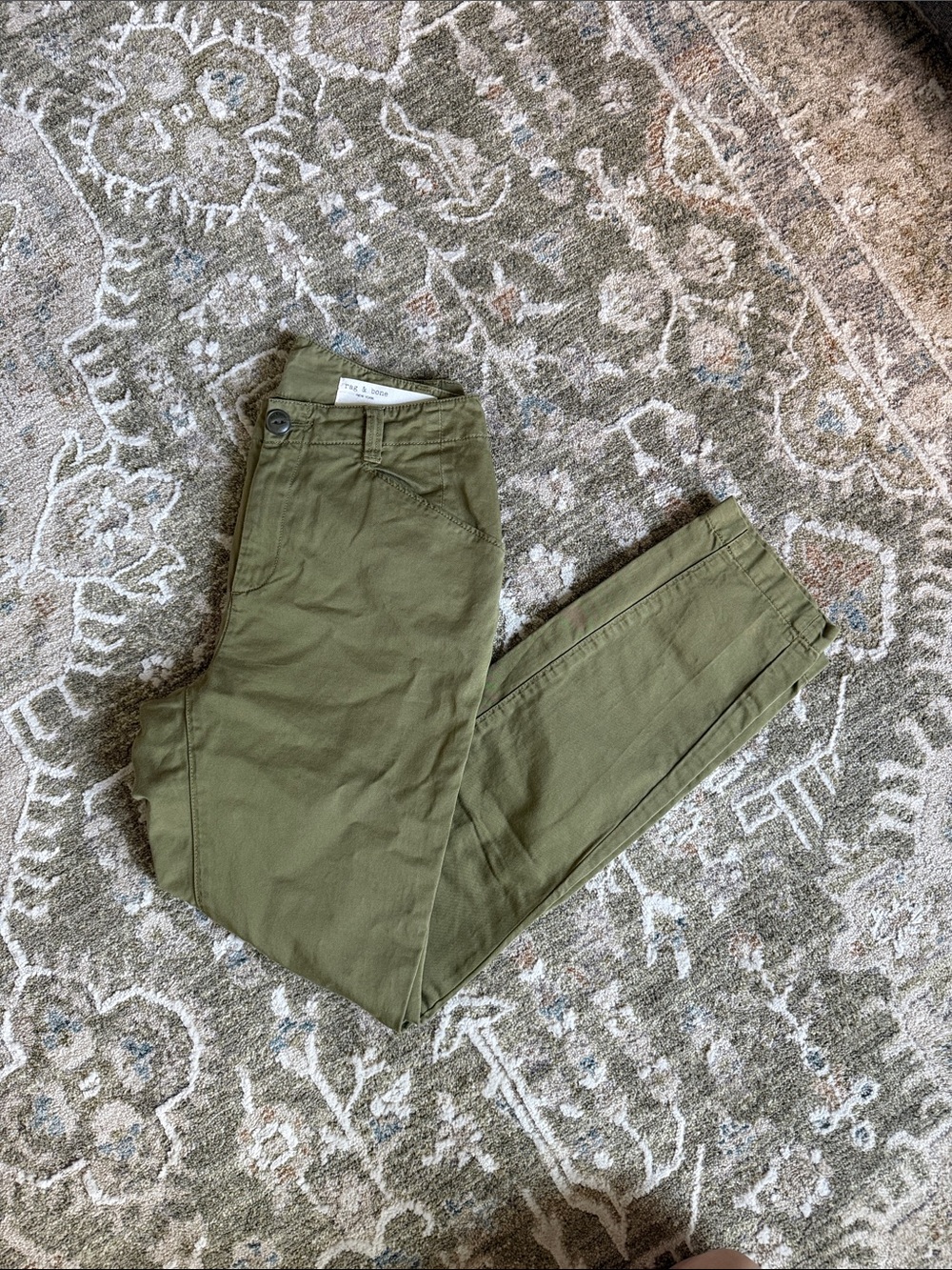 Rag & Bone New York Women’s Olive Green Utility Chino Pants Size 25
